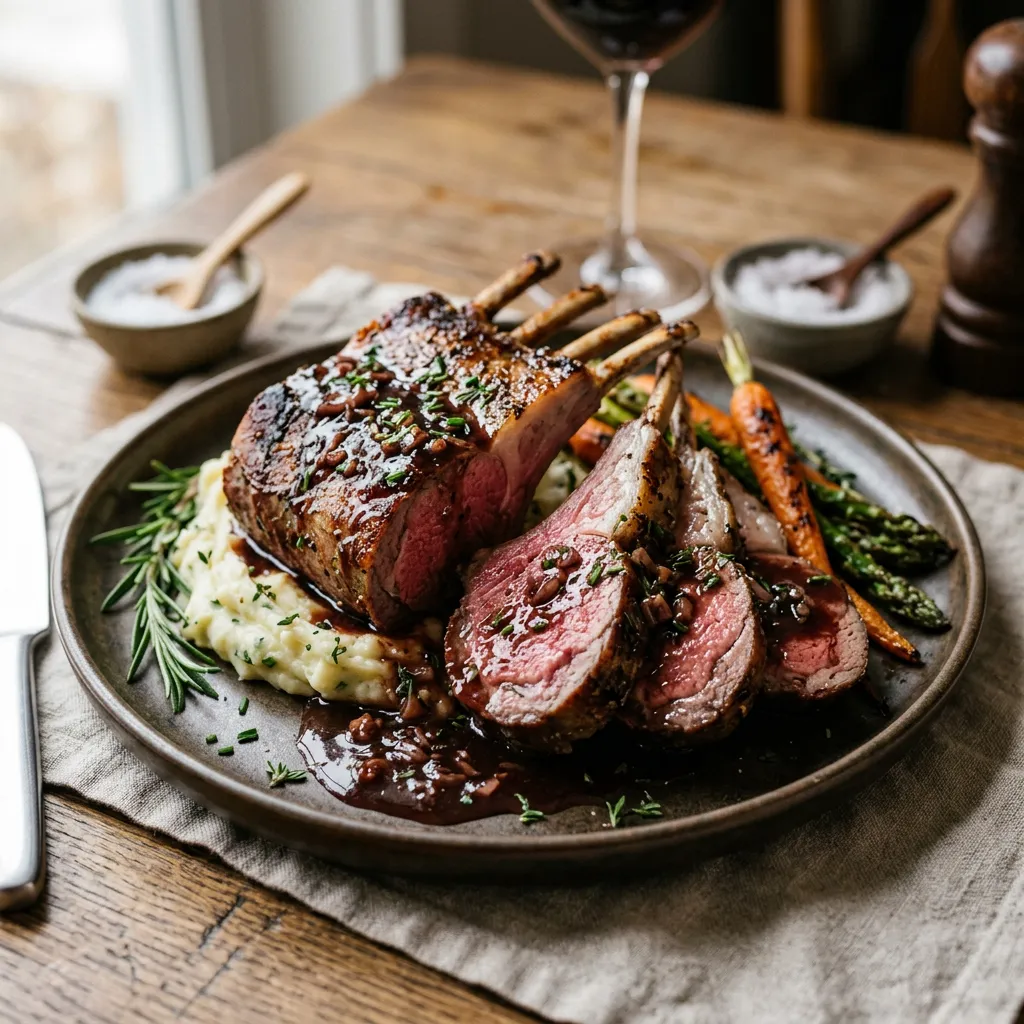 Rack of Lamb With Red Wine Sauce