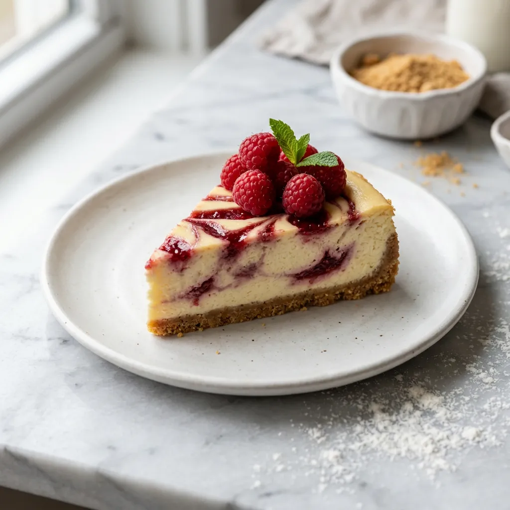 Raspberry Swirl Cheesecake