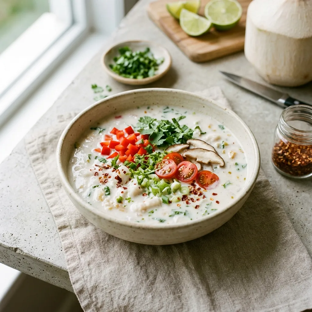 Raw Vegan Thai Coconut Soup (Tom Kha)