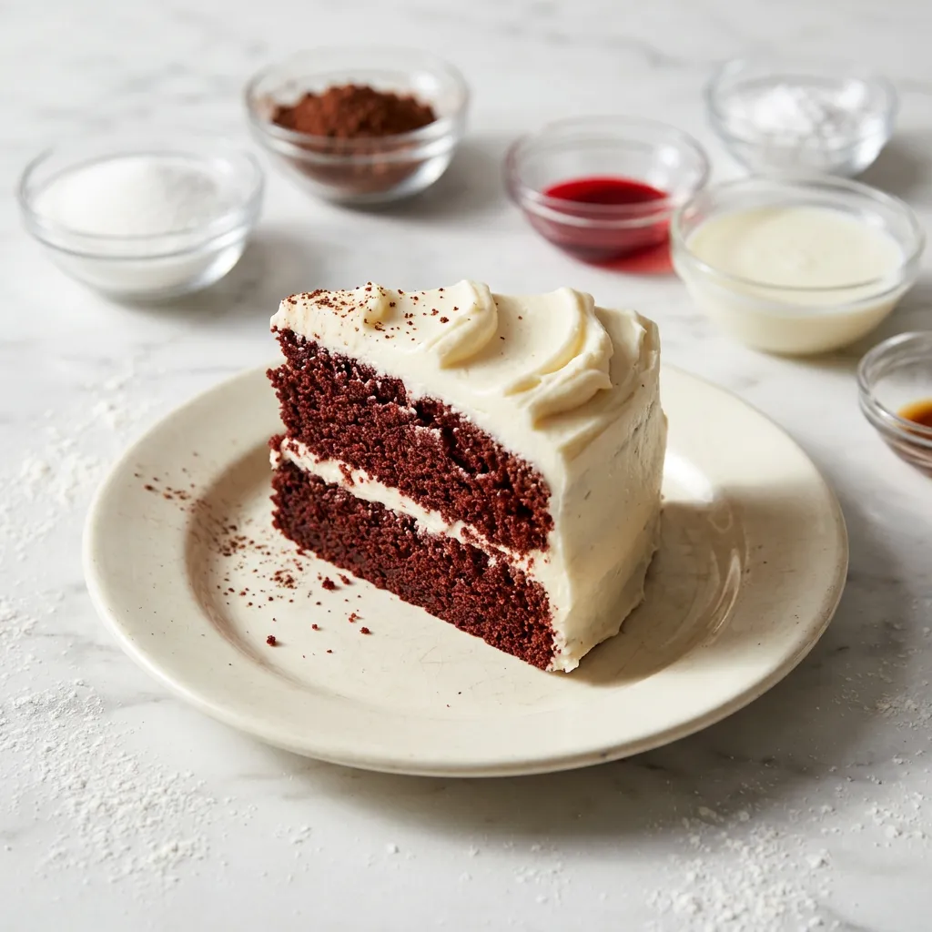 Red Devil's Food Cake With Vanilla Frosting