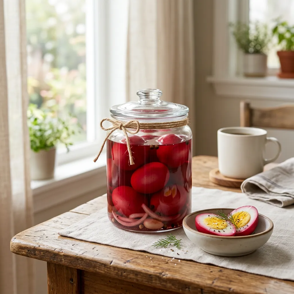 Red Pickled Eggs With Beet Juice