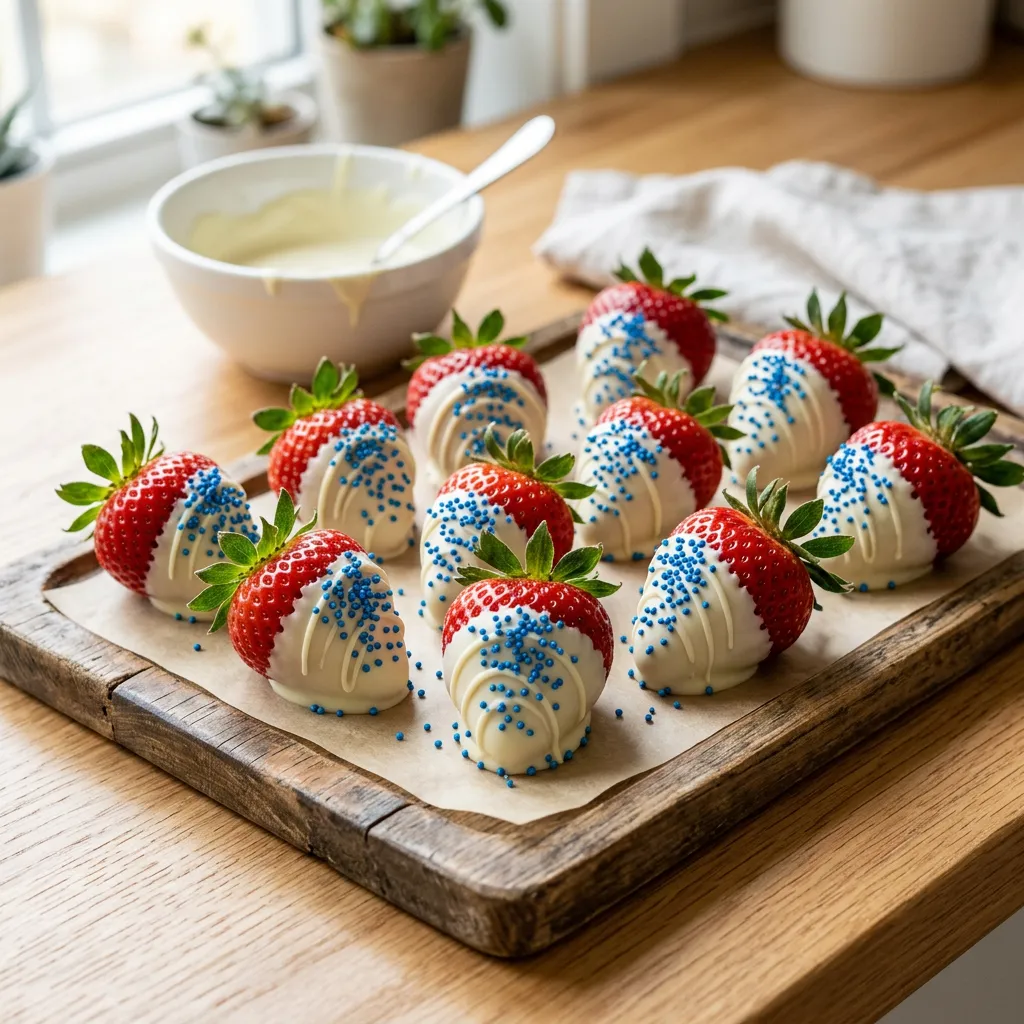 Red, White, and Blue Strawberries Recipe