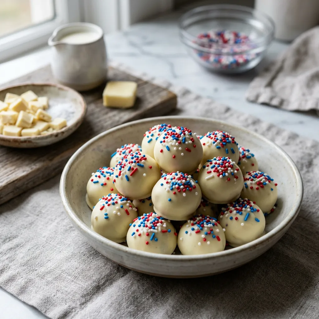 Red, White, and Blue Truffles