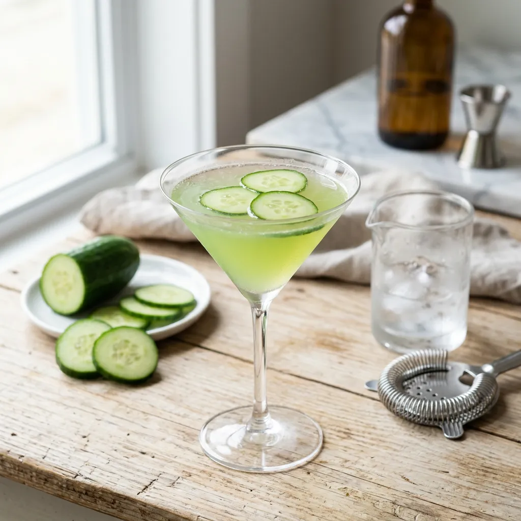 Refreshing Cucumber Martini with Vodka or Gin