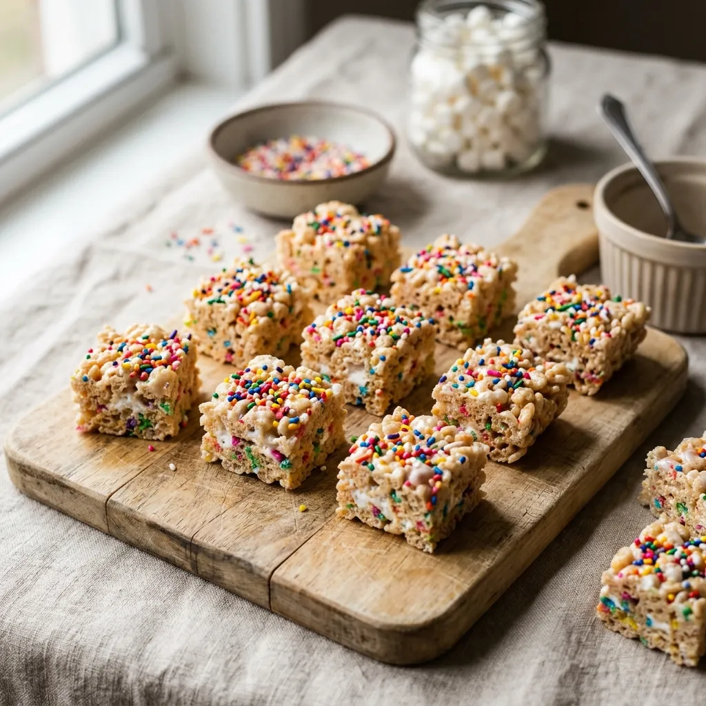 Rice Krispie Sprinkle Bites