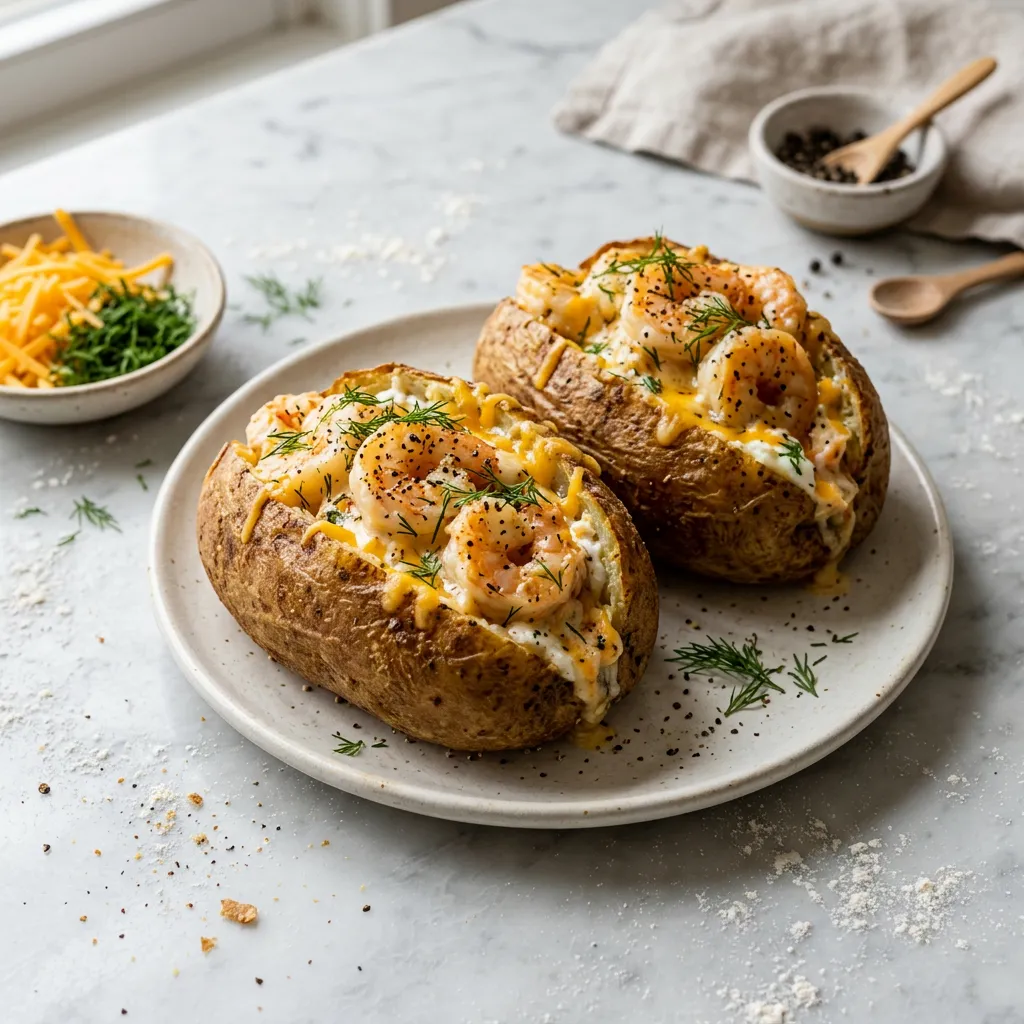 Rich and Cheesy Shrimp-Stuffed Baked Potatoes