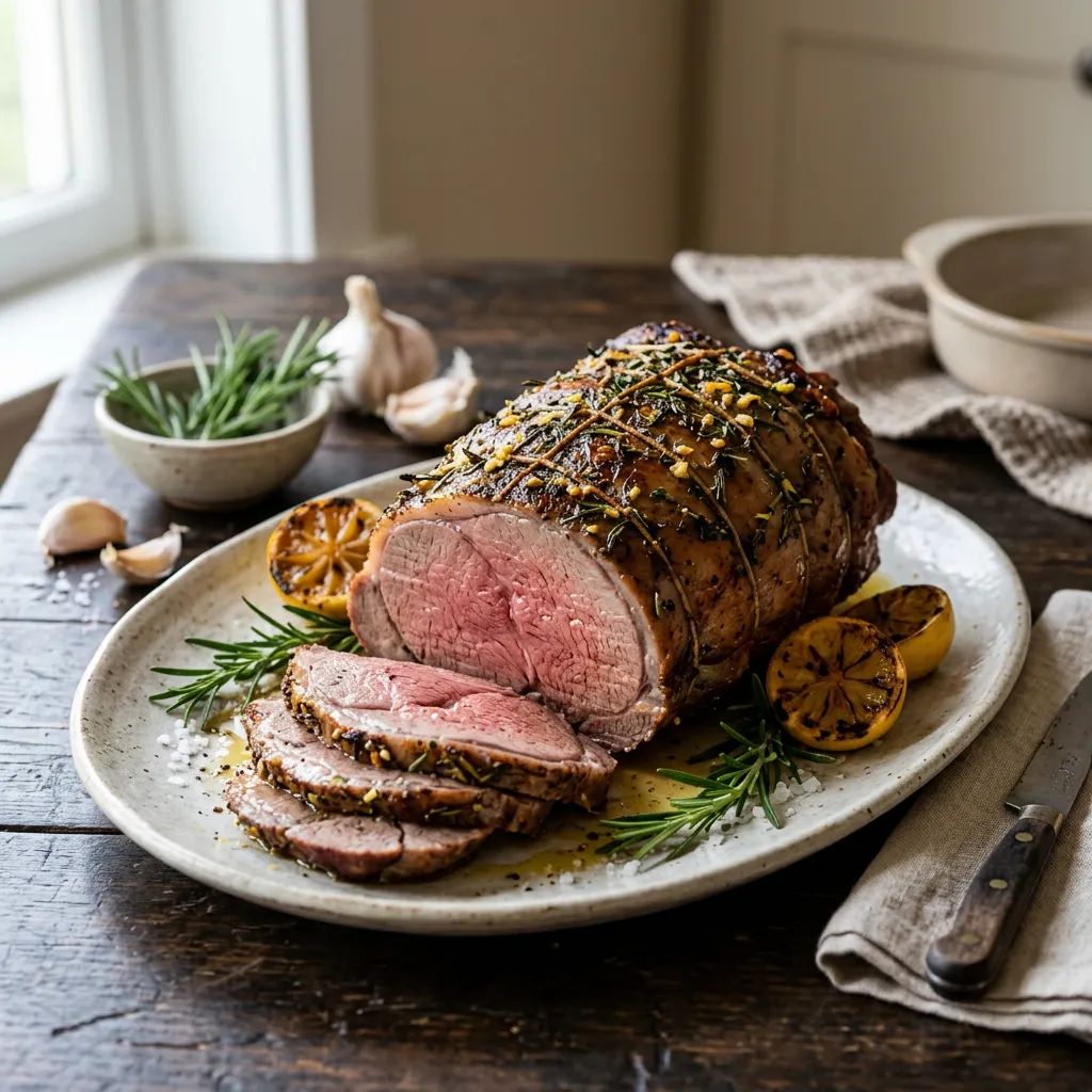 Finished Roast Leg of Lamb Recipe dish
