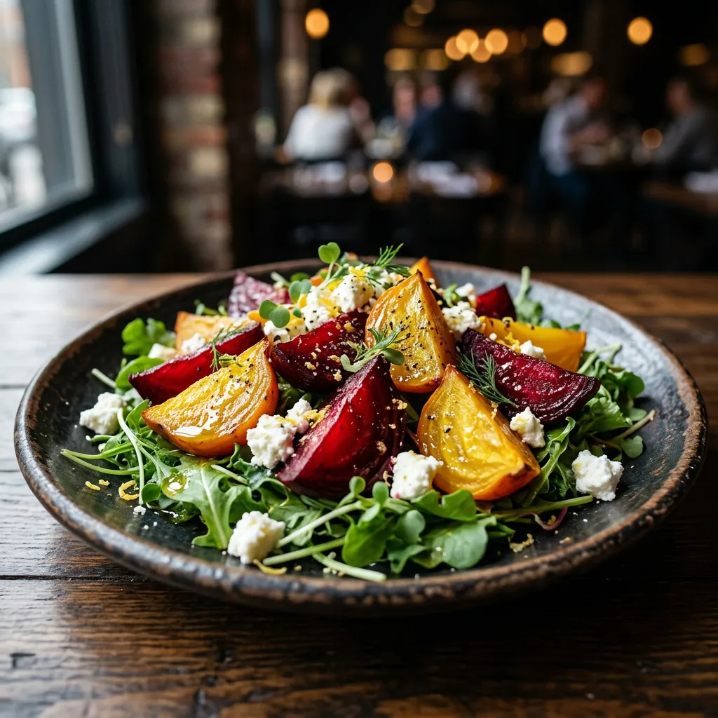 Roasted Beet Salad With Crumbled Feta