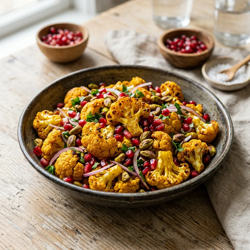 Roasted Cauliflower Salad With Pomegranate