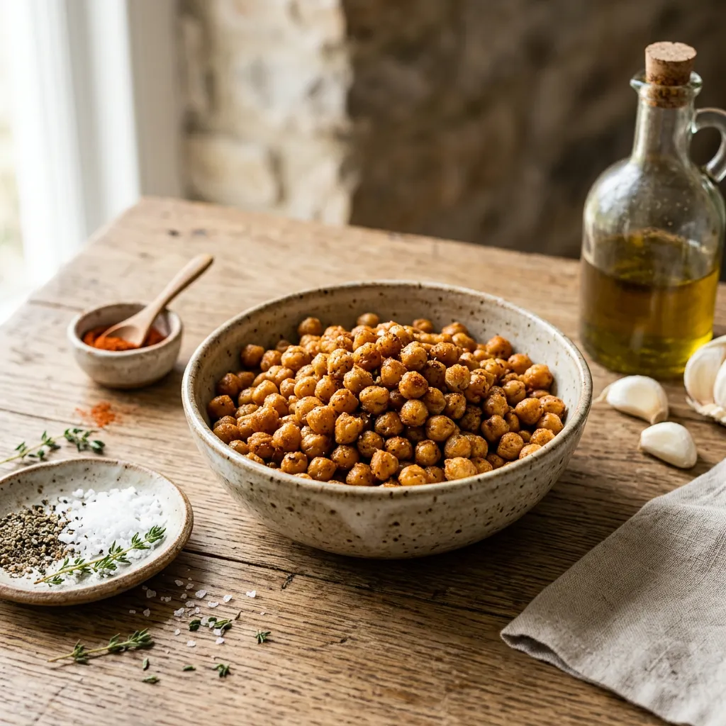 Roasted Chickpeas With Garlic and Paprika