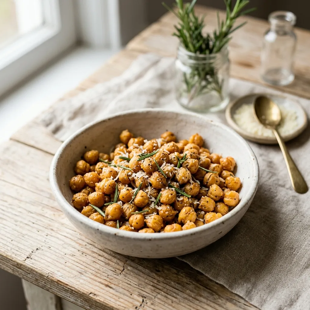 Roasted Chickpeas With Parmesan Cheese