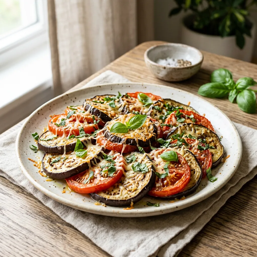 Roasted Eggplant and Tomatoes With Parmesan Cheese