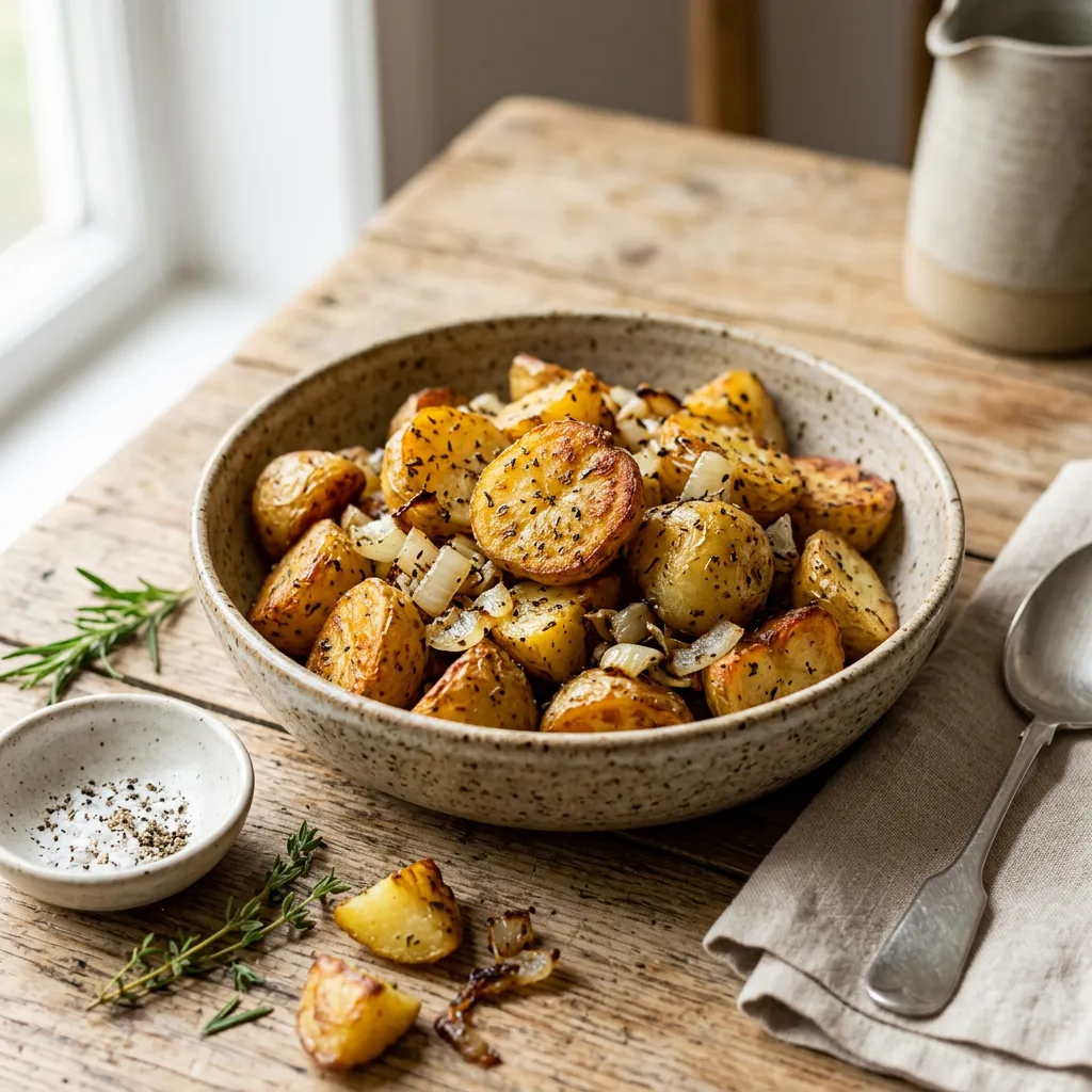 Roasted Potatoes With Basil, Thyme, and Garlic
