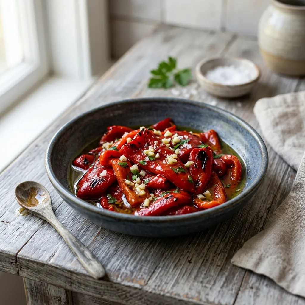 Roasted Red Peppers in Oil, Vinegar, and Garlic