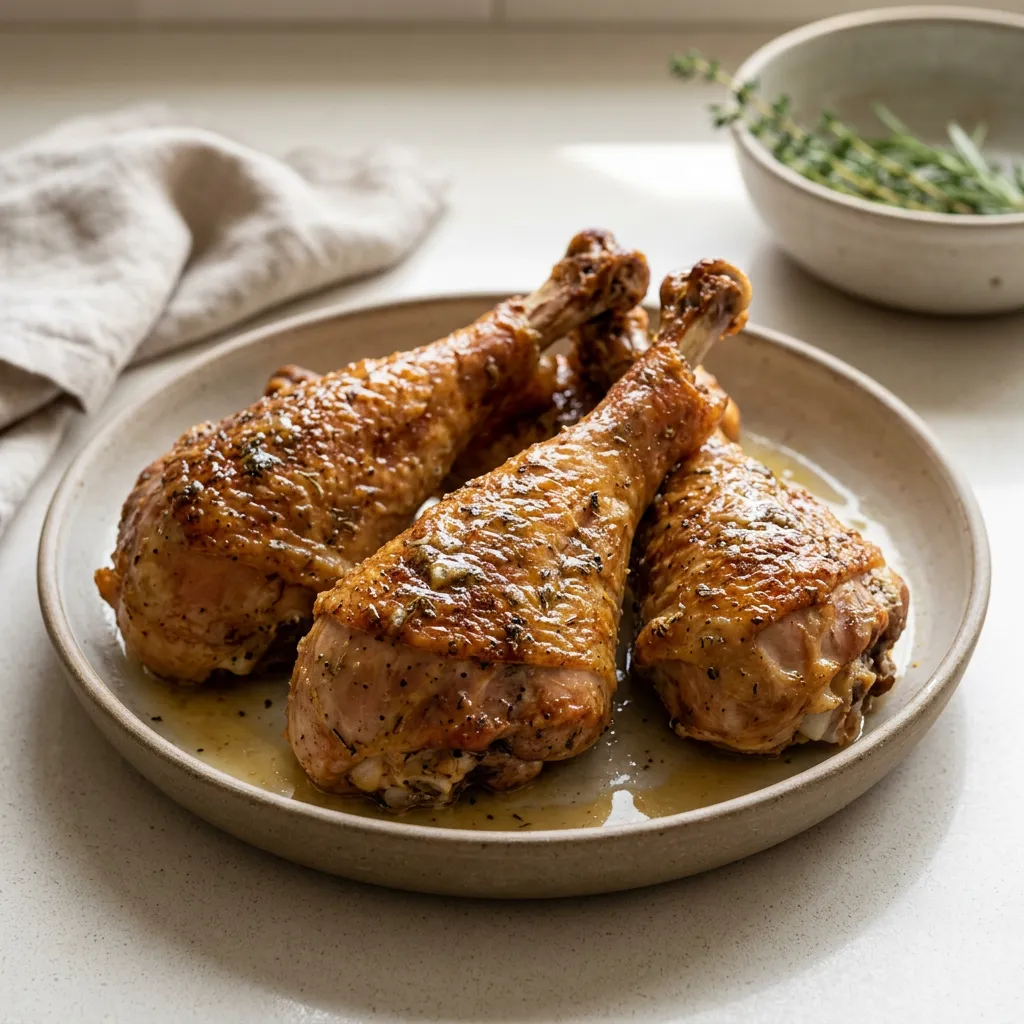 Finished Roasted Turkey Legs dish