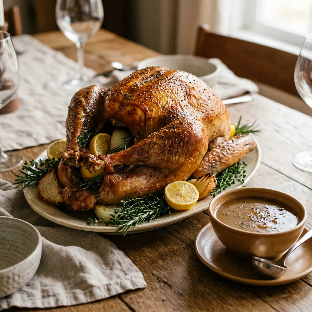 Finished Roasted Turkey Recipe dish
