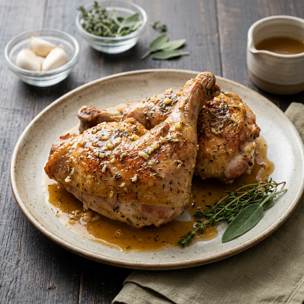 Finished Roasted Turkey Thighs dish