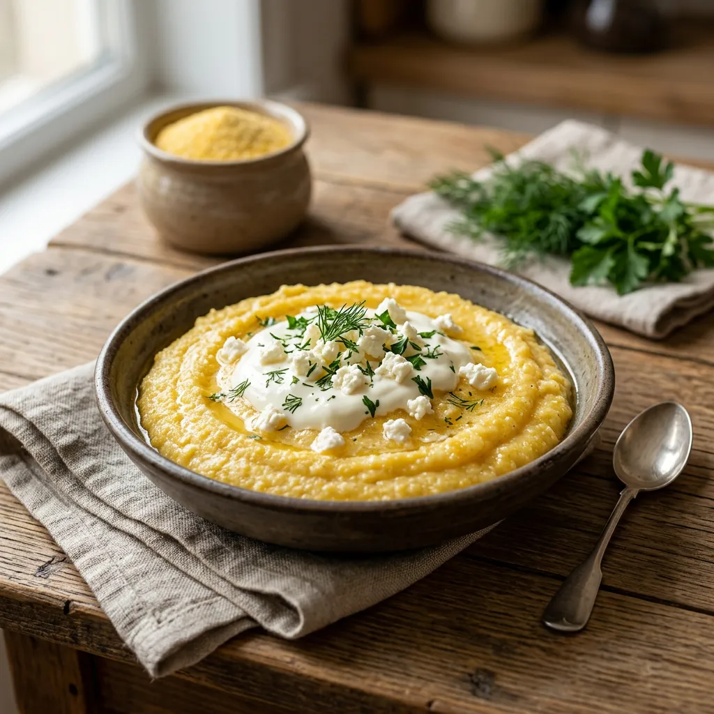 Romanian Cornmeal Porridge (Mămăligă)