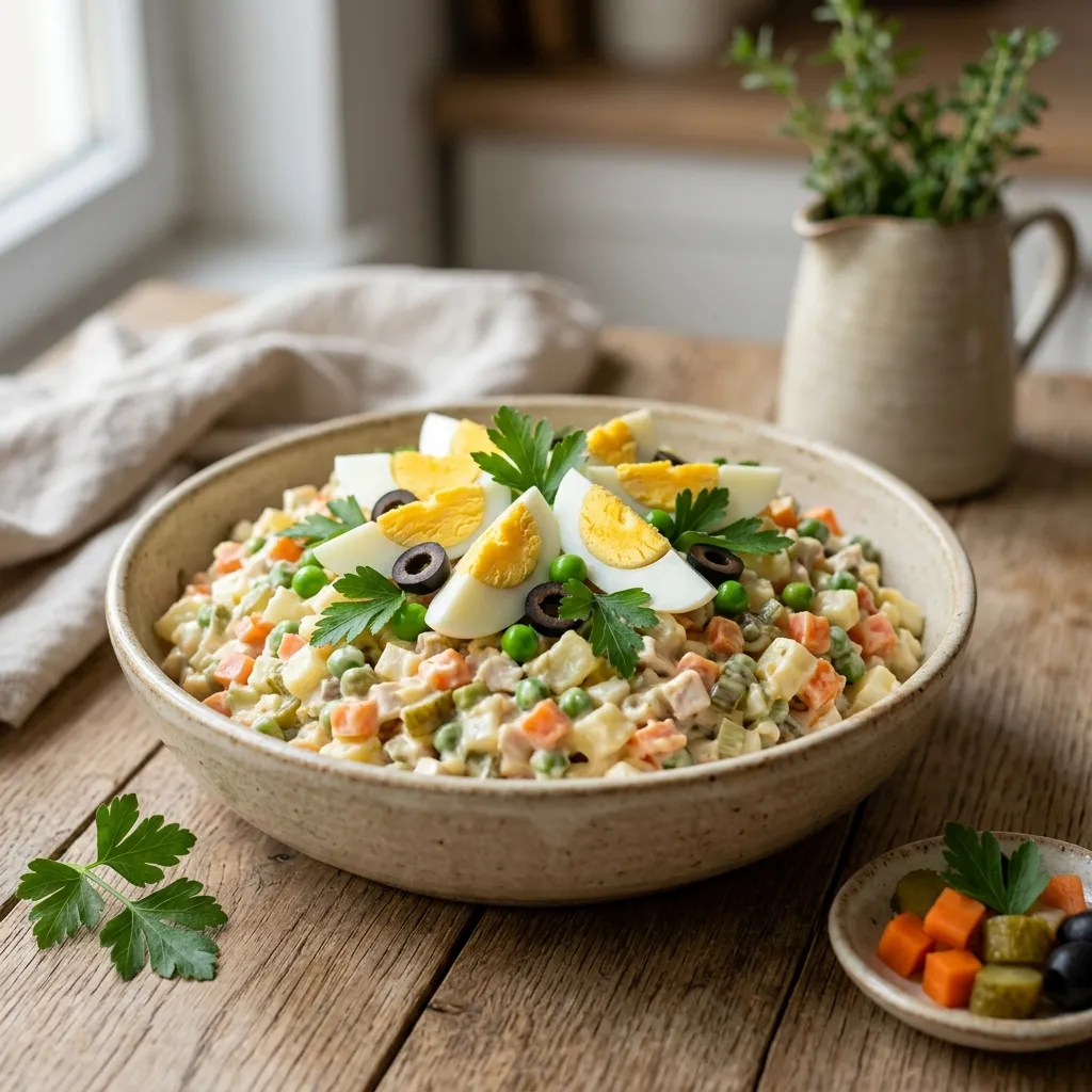 Romanian/Russian Salata de Boeuf (Salat Olivje)
