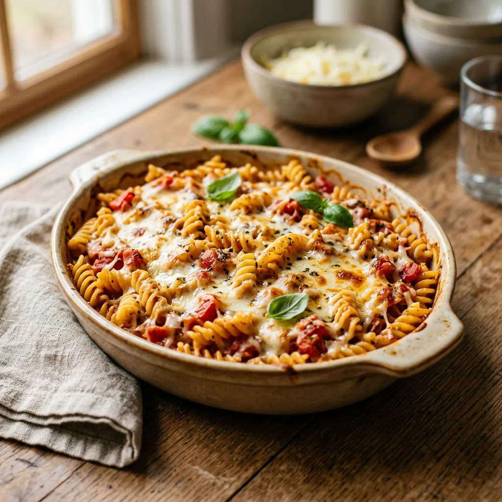 Rotini Bake With Tomatoes and Cheese