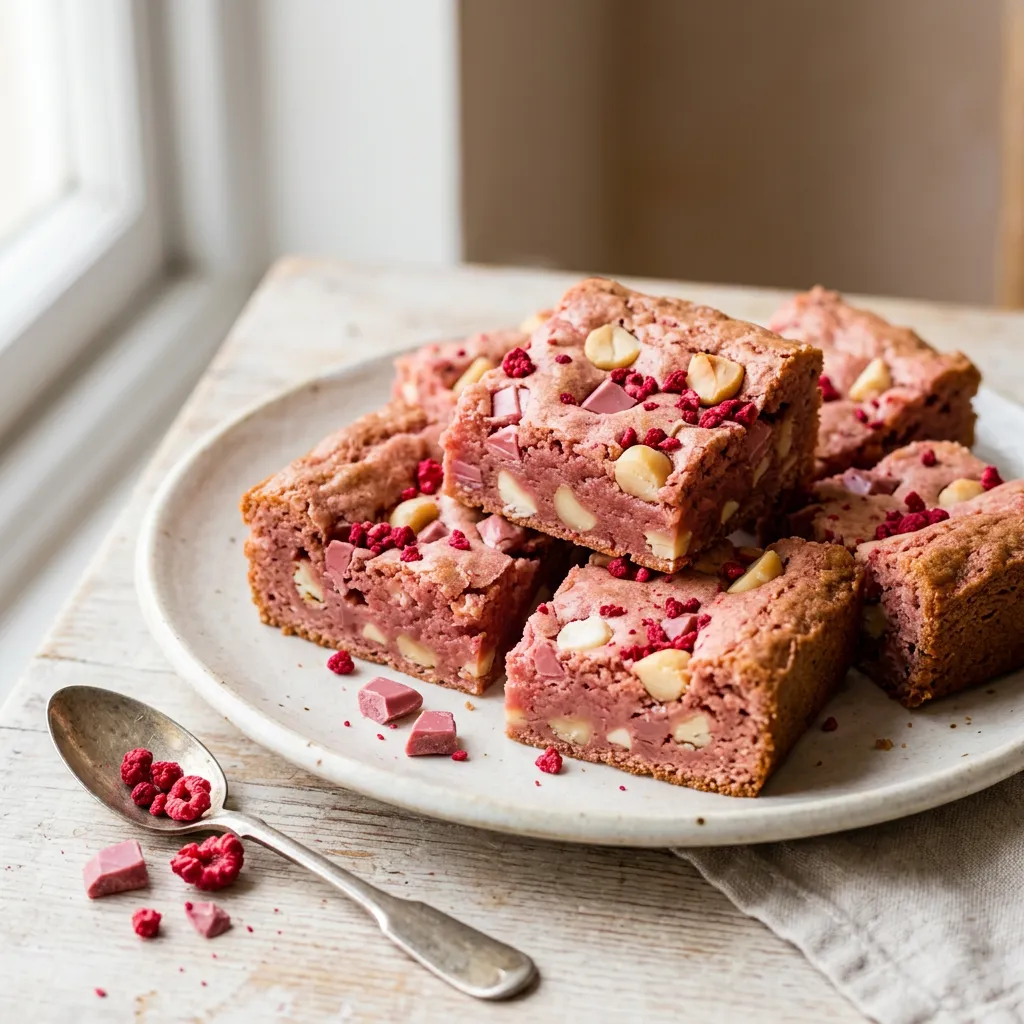 Rubies: Ruby Chocolate Blondies Recipe