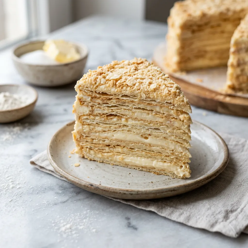 Russian Napoleon Cake (Napolyeon Tort)