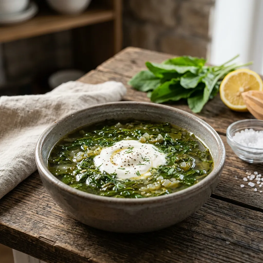 Russian Sorrel Borscht Without Beets Recipe