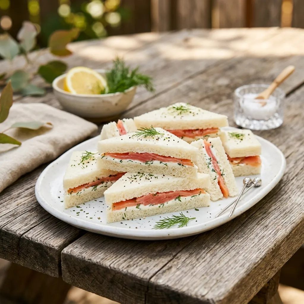 Salmon and Cream Cheese Tea Sandwiches