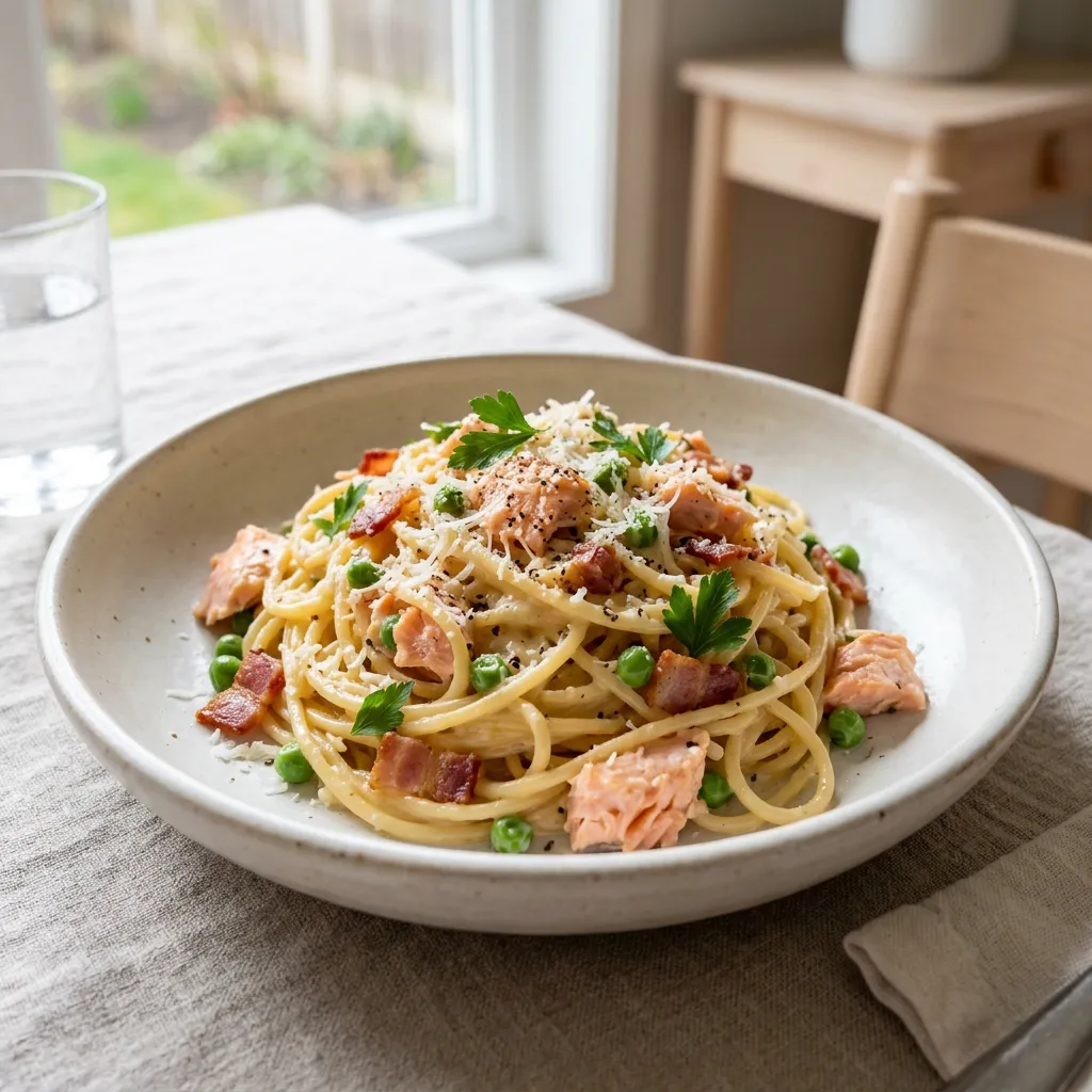 Salmon Spaghetti Carbonara