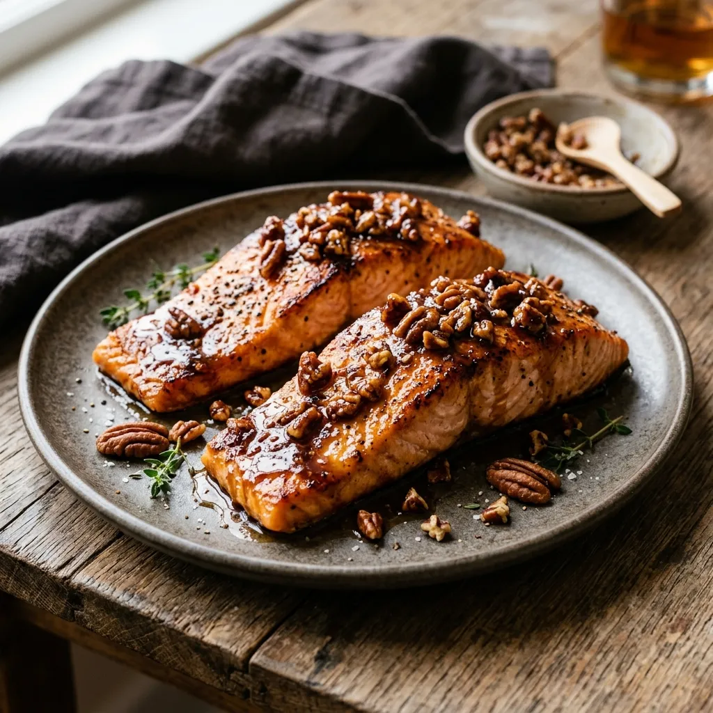 Salmon With Brown Sugar Pecan Glaze