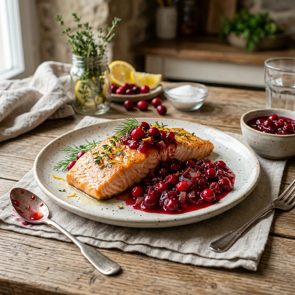 Salmon With Cranberry Sauce
