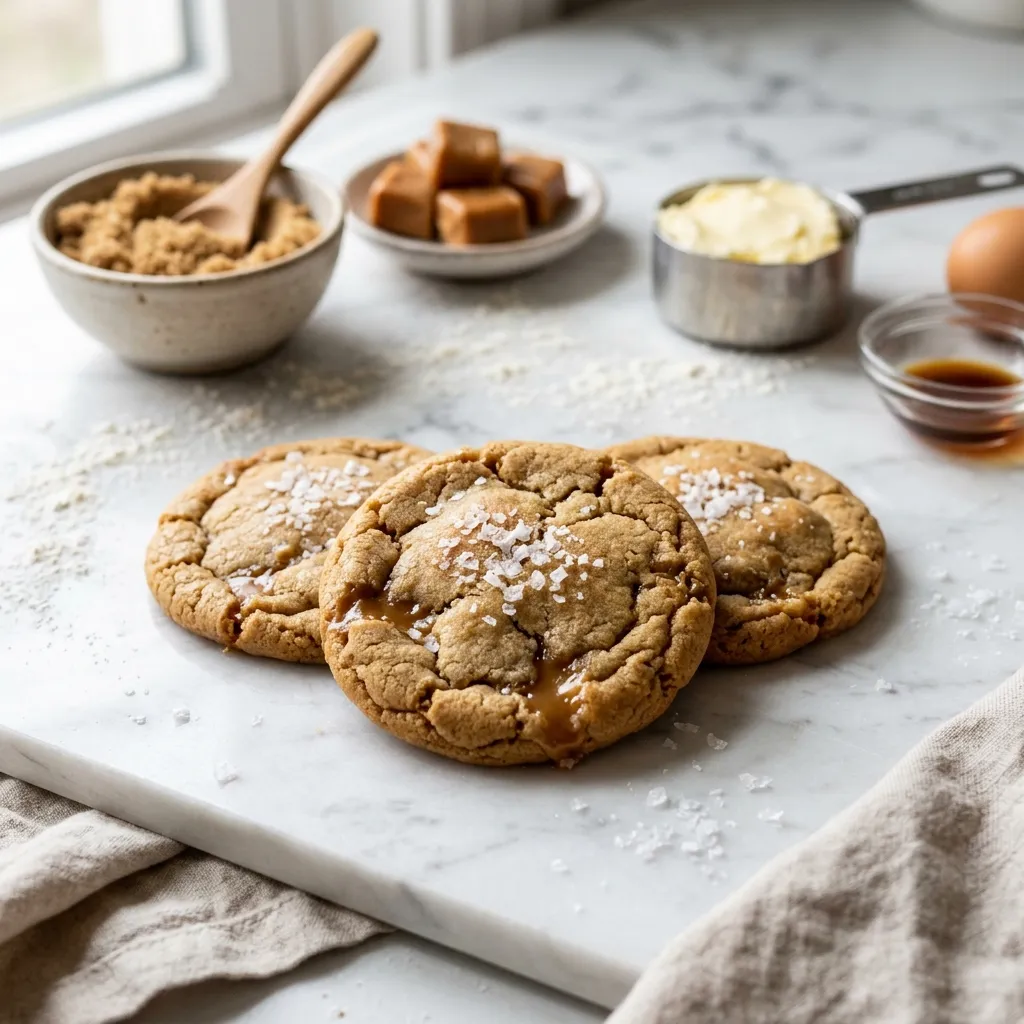 Finished Salted Caramel Cookies dish