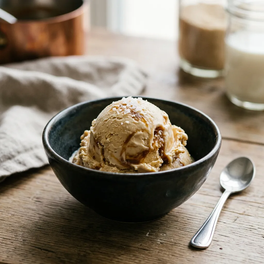 Finished Salted Caramel Ice Cream Recipe dish