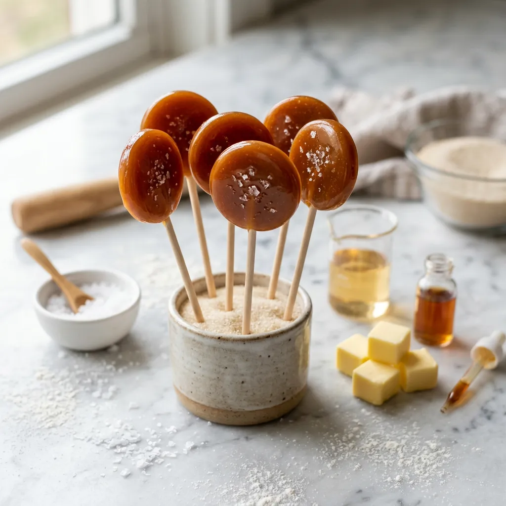 Salted Caramel Lollipops
