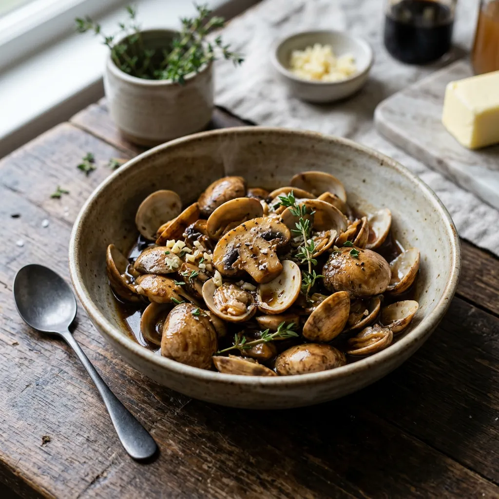 Sautéed Clamshell (Brown Beech) Mushrooms