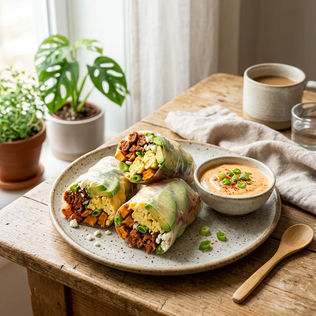 Savory Breakfast Summer Rolls Recipe