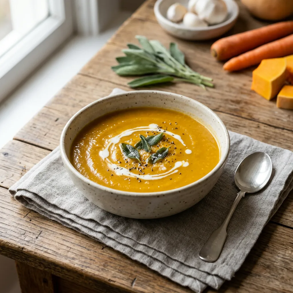Savory Butternut Squash and Carrot Soup