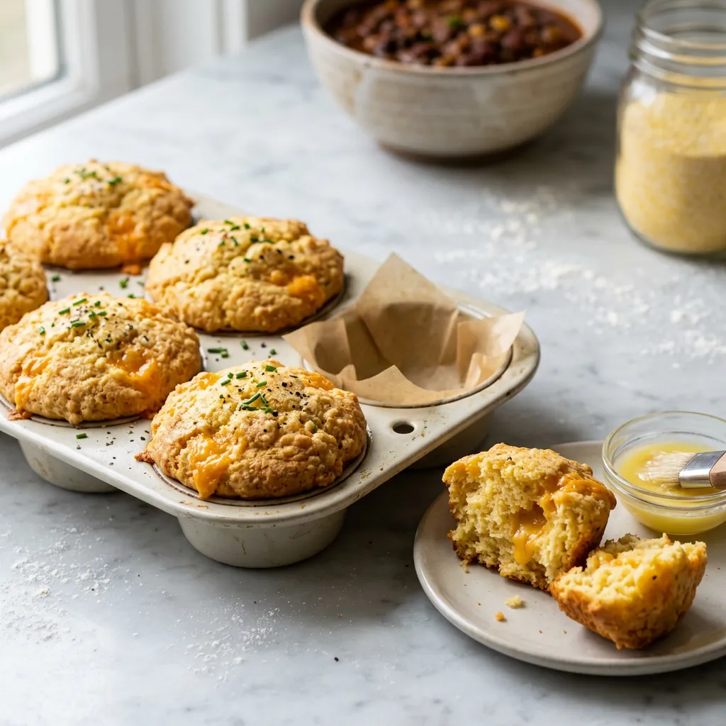 Savory Cheese Cornbread Muffins