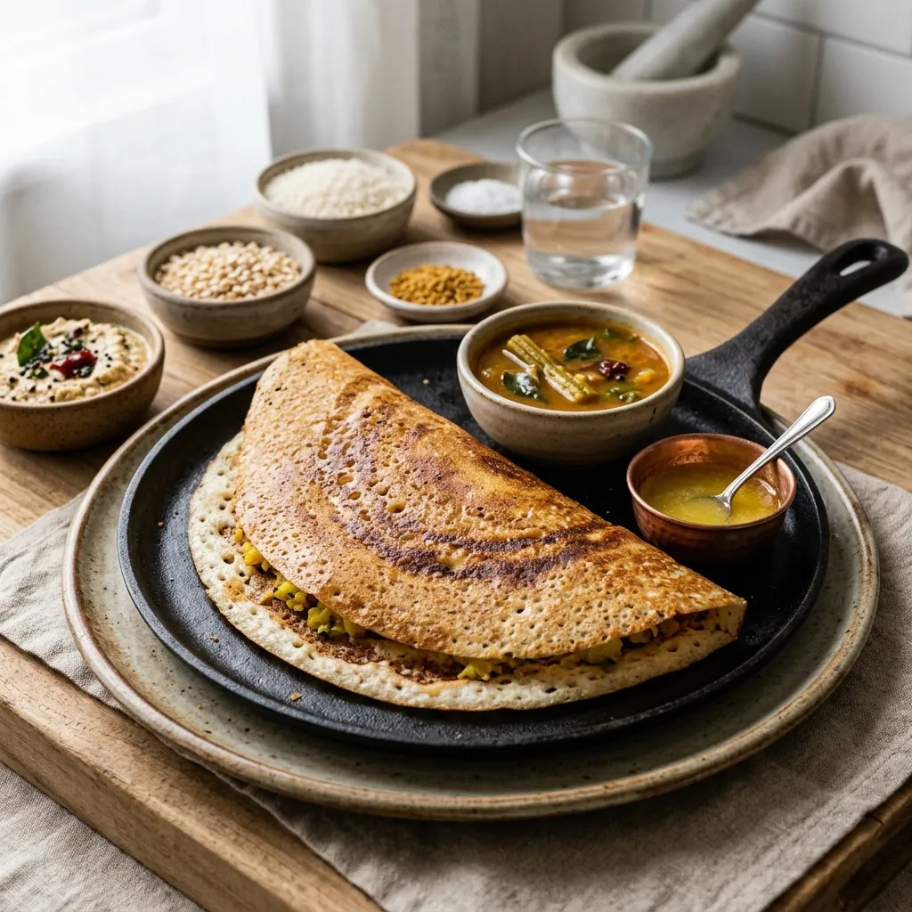Savory Dosas Recipe (South Indian Pancakes)