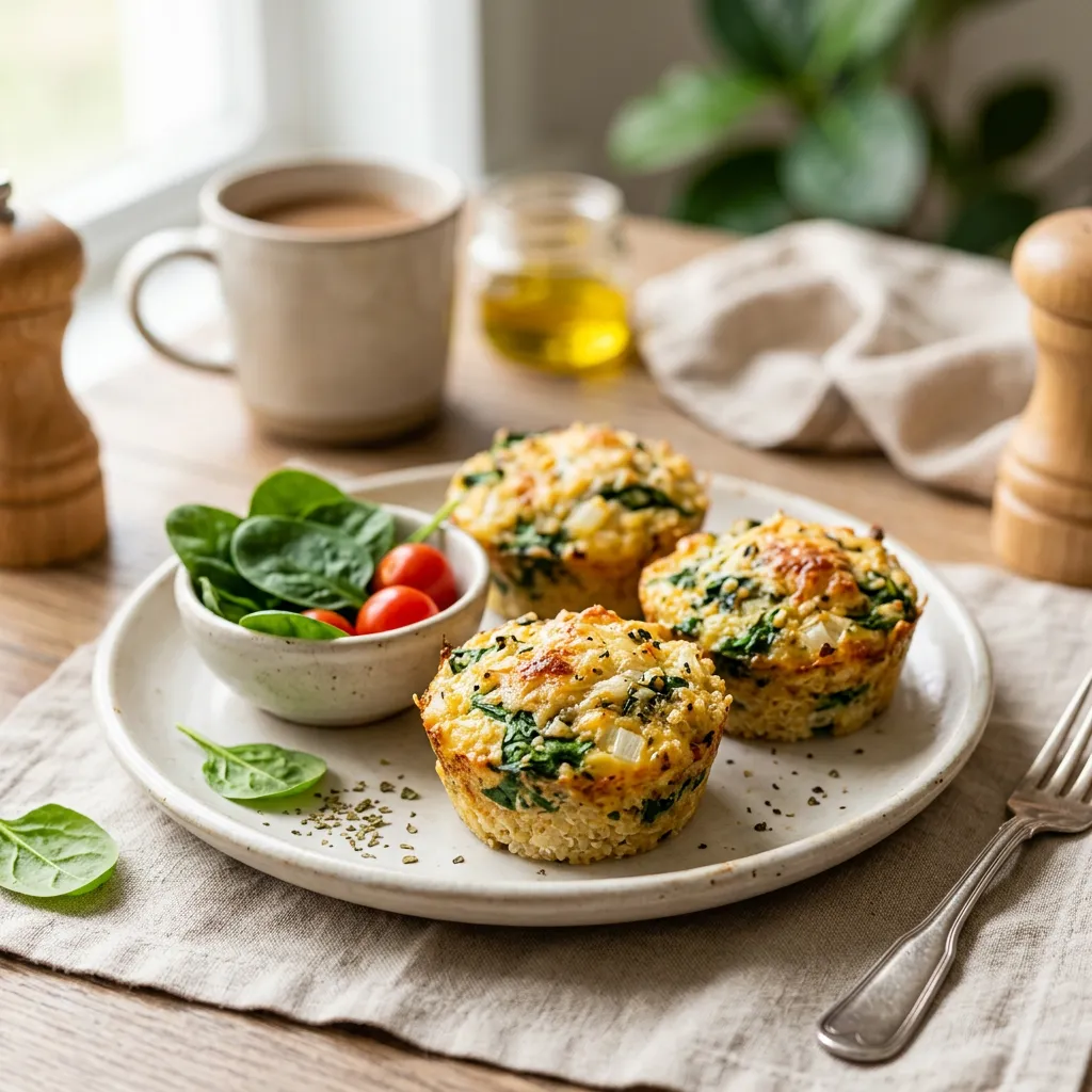 Savory Quinoa Egg Muffins With Spinach