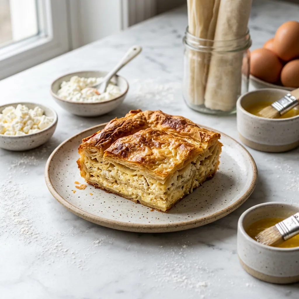 Savory Serbian Gibanica With Feta Cheese