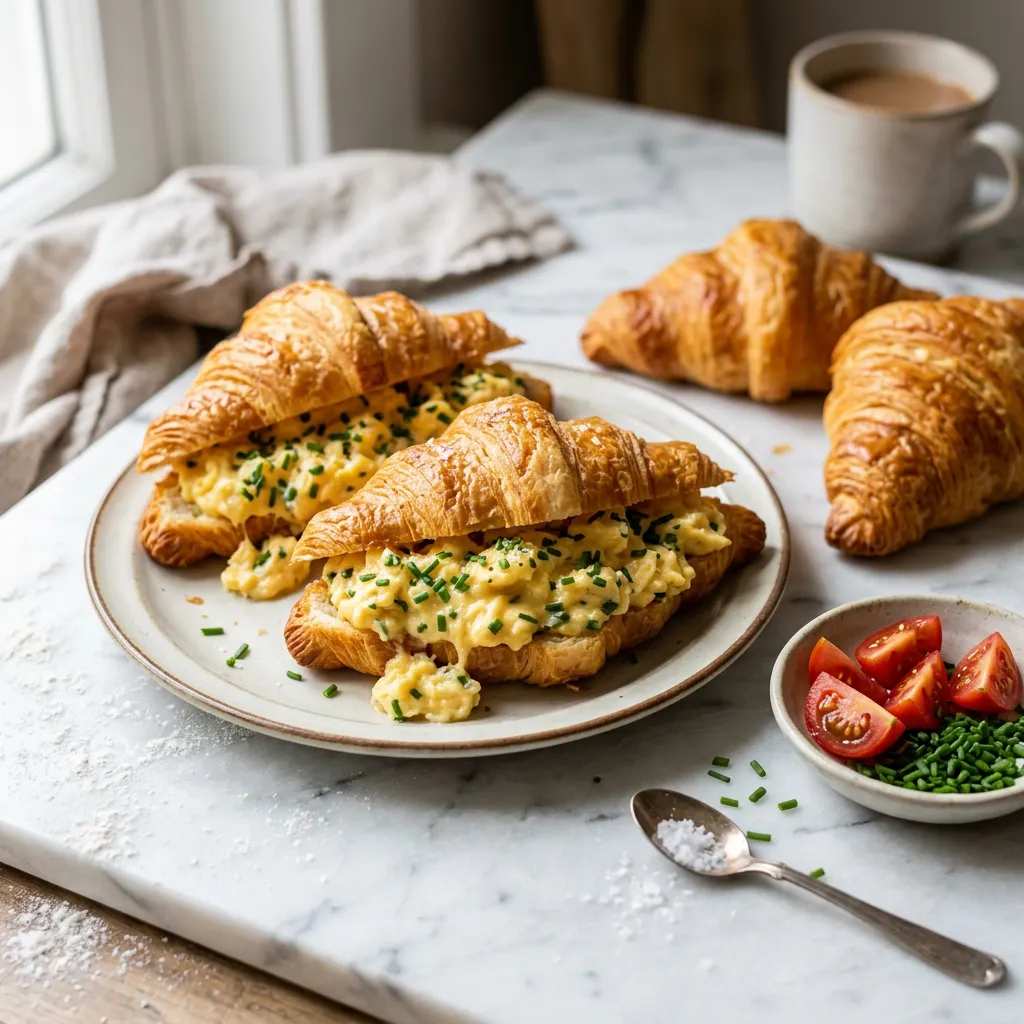 Scrambled Egg Croissant Sandwiches Recipe