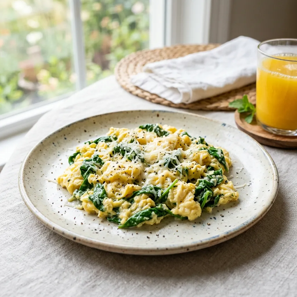 Scrambled Eggs With Spinach