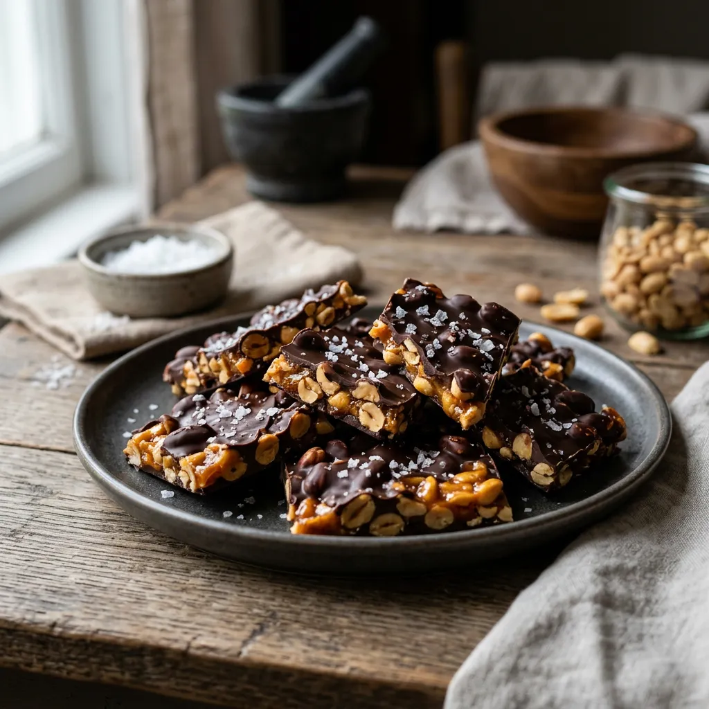 Sea Salted Chocolate Peanut Brittle