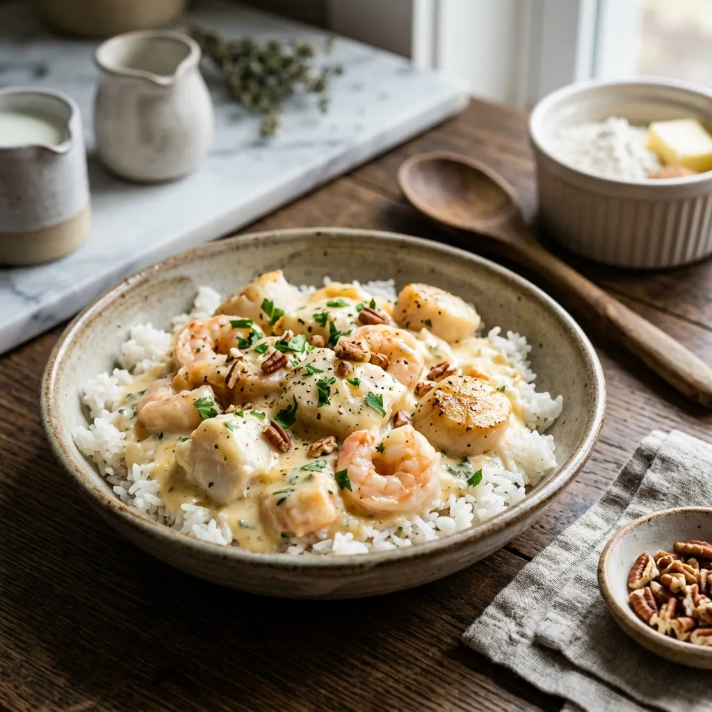 Seafood Casserole With Rice or Pasta