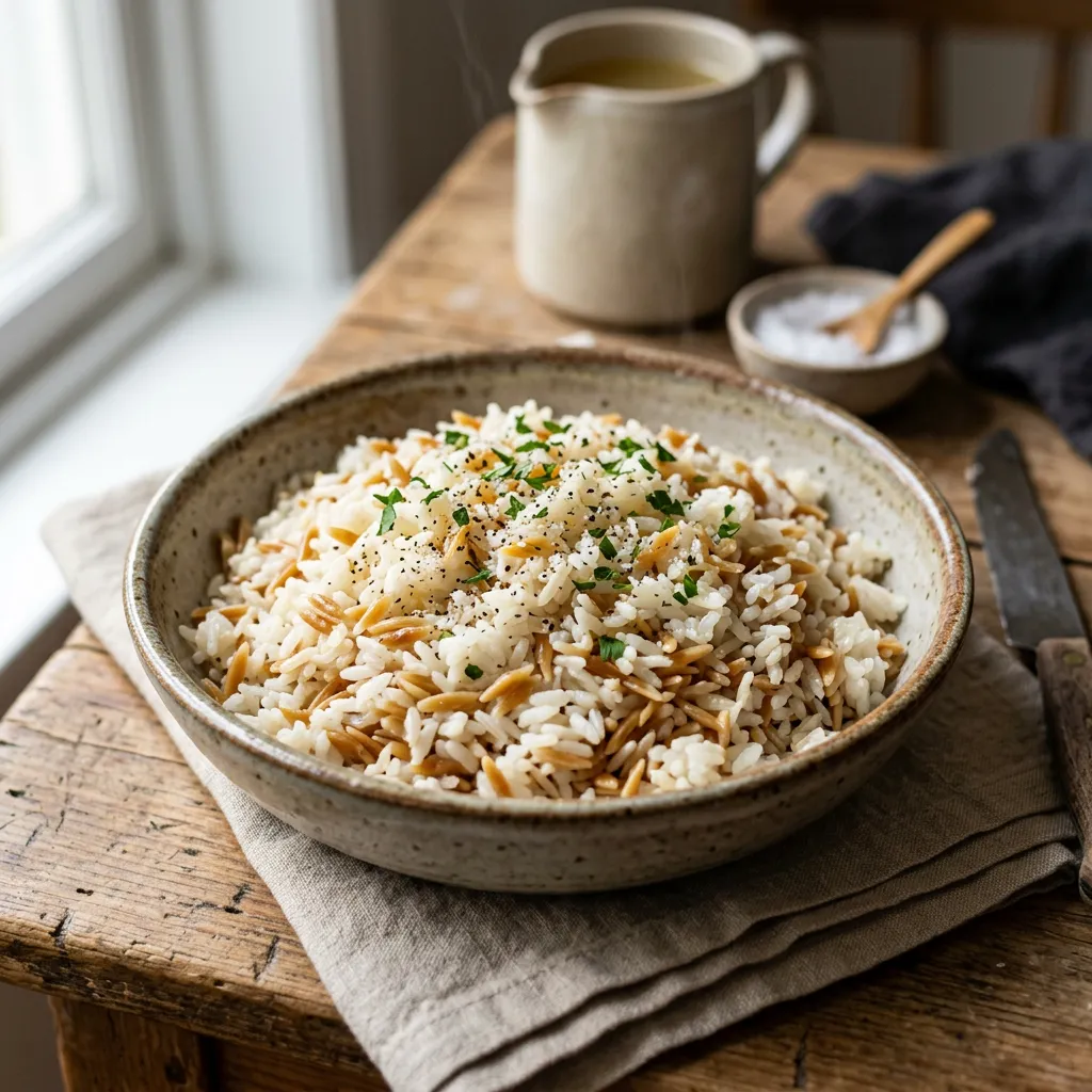 Sehriyeli Pilav: Turkish-Style Rice Pilaf With Orzo