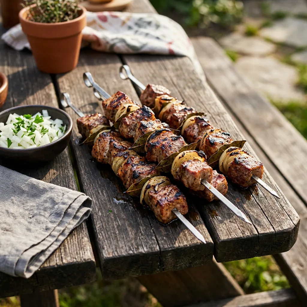 Serbian Barbecued Shish Kebabs - Raznjici
