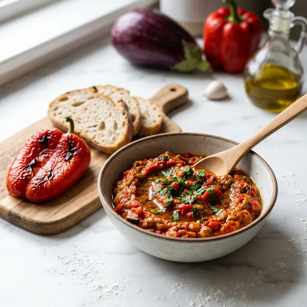 Serbian Roasted Eggplant Pepper Spread (Ajvar)