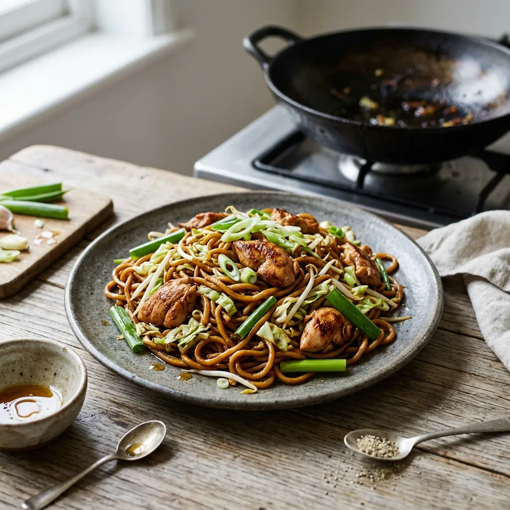 Shanghai Stir-Fried Noodles With Chicken