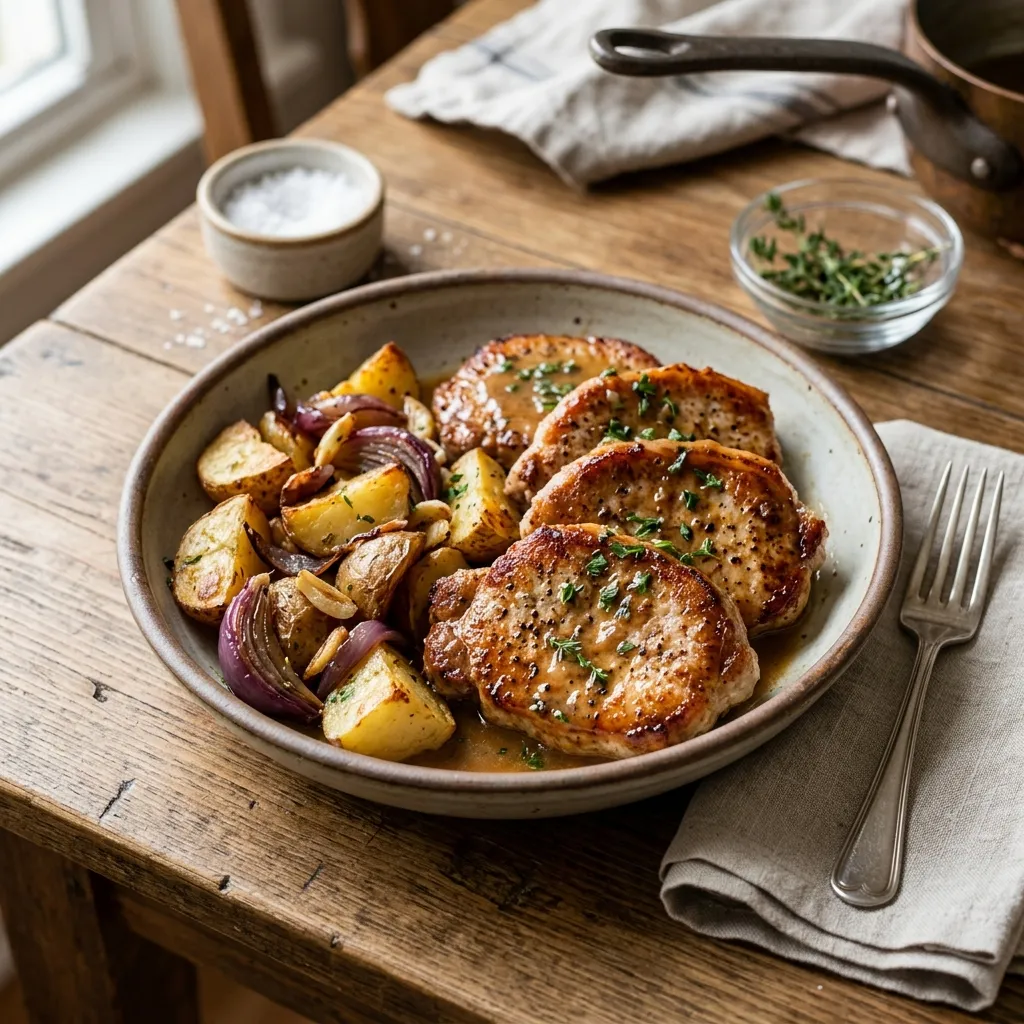 Sheet Pan Pork Chops and Potatoes